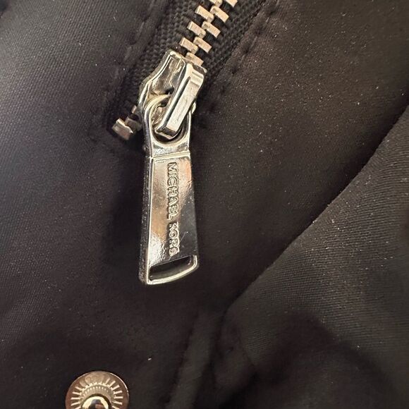 MICHAEL Michael Kors jacket black S multi zips hood assemetrical elegant. - Picture 15 of 16